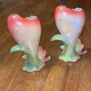 T.J.Maxx | Accents | Nwt 2heart Shaped Floral Ceramic Shiny Metallic